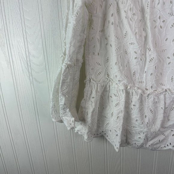 Vineyard Vines White Eyelet Ruffle Top size small‎ - Picture 4 of 5